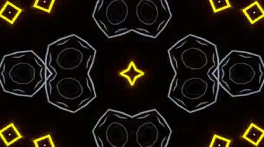 Psikedelik Kaleydoskop Patlaması simetrik kaleydoskop şekilleri patlıyor ve canlı renklerle beatendly döngülerde şekil değiştiriyor