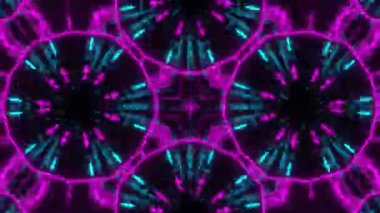Psikedelik Kaleydoskop Patlaması simetrik kaleydoskop şekilleri patlıyor ve canlı renklerle beatendly döngülerde şekil değiştiriyor