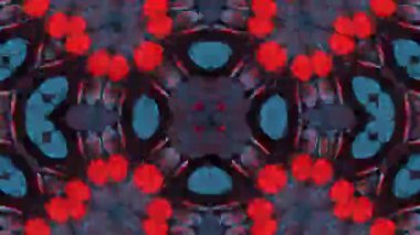 Psikedelik Kaleydoskop Patlaması simetrik kaleydoskop şekilleri patlıyor ve canlı renklerle beatendly döngülerde şekil değiştiriyor