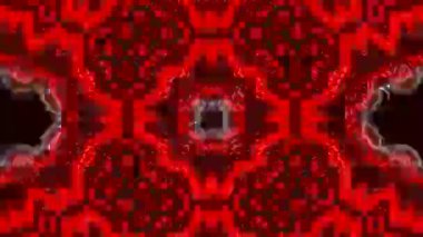 Psikedelik Kaleydoskop Patlaması simetrik kaleydoskop şekilleri patlıyor ve canlı renklerle beatendly döngülerde şekil değiştiriyor