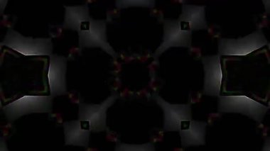 Psikedelik Kaleydoskop Patlaması simetrik kaleydoskop şekilleri patlıyor ve canlı renklerle beatendly döngülerde şekil değiştiriyor