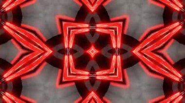 Psikedelik Kaleydoskop Patlaması simetrik kaleydoskop şekilleri patlıyor ve canlı renklerle beatendly döngülerde şekil değiştiriyor