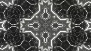 Psikedelik Kaleydoskop Patlaması simetrik kaleydoskop şekilleri patlıyor ve canlı renklerle beatendly döngülerde şekil değiştiriyor