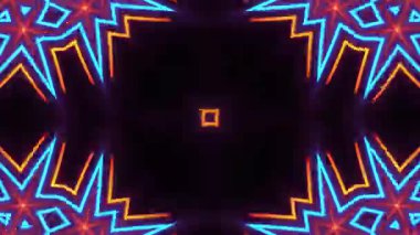 Psikedelik Kaleydoskop Patlaması simetrik kaleydoskop şekilleri patlıyor ve canlı renklerle beatendly döngülerde şekil değiştiriyor