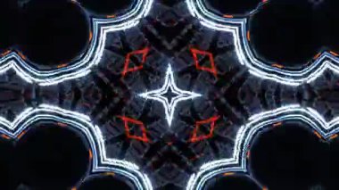 Psikedelik Kaleydoskop Patlaması simetrik kaleydoskop şekilleri patlıyor ve canlı renklerle beatendly döngülerde şekil değiştiriyor