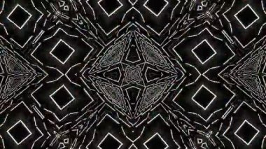 Psikedelik Kaleydoskop Patlaması simetrik kaleydoskop şekilleri patlıyor ve canlı renklerle beatendly döngülerde şekil değiştiriyor