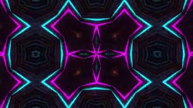 Psikedelik Kaleydoskop Patlaması simetrik kaleydoskop şekilleri patlıyor ve canlı renklerle beatendly döngülerde şekil değiştiriyor