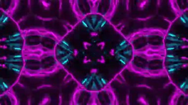 Psikedelik Kaleydoskop Patlaması simetrik kaleydoskop şekilleri patlıyor ve canlı renklerle beatendly döngülerde şekil değiştiriyor