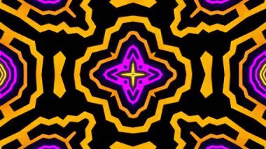 Psikedelik Kaleydoskop Patlaması simetrik kaleydoskop şekilleri patlıyor ve canlı renklerle beatendly döngülerde şekil değiştiriyor