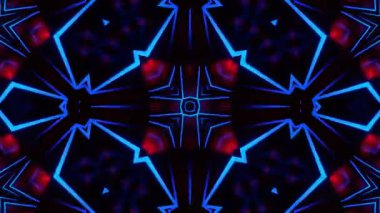 Psikedelik Kaleydoskop Patlaması simetrik kaleydoskop şekilleri patlıyor ve canlı renklerle beatendly döngülerde şekil değiştiriyor