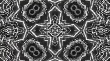 Psikedelik Kaleydoskop Patlaması simetrik kaleydoskop şekilleri patlıyor ve canlı renklerle beatendly döngülerde şekil değiştiriyor