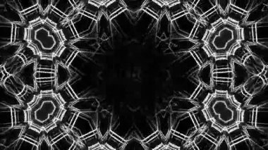 Psikedelik Kaleydoskop Patlaması simetrik kaleydoskop şekilleri patlıyor ve canlı renklerle beatendly döngülerde şekil değiştiriyor
