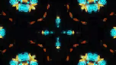 Psikedelik Kaleydoskop Patlaması simetrik kaleydoskop şekilleri patlıyor ve canlı renklerle beatendly döngülerde şekil değiştiriyor