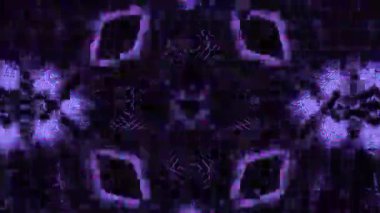 Psikedelik Kaleydoskop Patlaması simetrik kaleydoskop şekilleri patlıyor ve canlı renklerle beatendly döngülerde şekil değiştiriyor