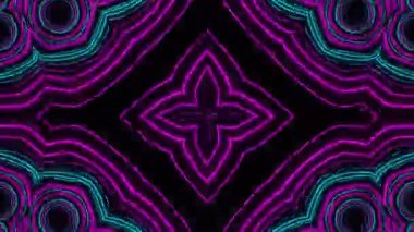 Psikedelik Kaleydoskop Patlaması simetrik kaleydoskop şekilleri patlıyor ve canlı renklerle beatendly döngülerde şekil değiştiriyor