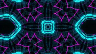 Psikedelik Kaleydoskop Patlaması simetrik kaleydoskop şekilleri patlıyor ve canlı renklerle beatendly döngülerde şekil değiştiriyor