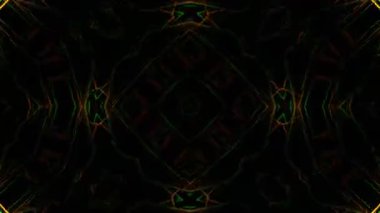 Psikedelik Kaleydoskop Patlaması simetrik kaleydoskop şekilleri patlıyor ve canlı renklerle beatendly döngülerde şekil değiştiriyor