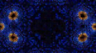 Psikedelik Kaleydoskop Patlaması simetrik kaleydoskop şekilleri patlıyor ve canlı renklerle beatendly döngülerde şekil değiştiriyor