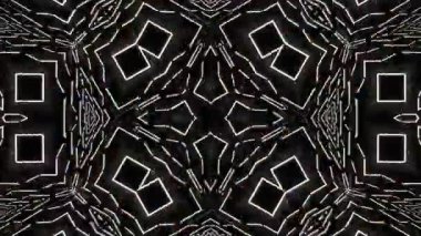 Psikedelik Kaleydoskop Patlaması simetrik kaleydoskop şekilleri patlıyor ve canlı renklerle beatendly döngülerde şekil değiştiriyor