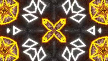 Psikedelik Kaleydoskop Patlaması simetrik kaleydoskop şekilleri patlıyor ve canlı renklerle beatendly döngülerde şekil değiştiriyor