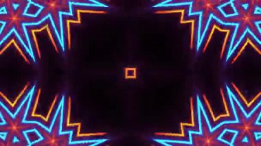 Psikedelik Kaleydoskop Patlaması simetrik kaleydoskop şekilleri patlıyor ve canlı renklerle beatendly döngülerde şekil değiştiriyor