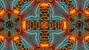 Psikedelik Kaleydoskop Patlaması simetrik kaleydoskop şekilleri patlıyor ve canlı renklerle beatendly döngülerde şekil değiştiriyor