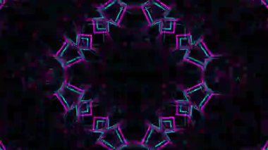 Psikedelik Kaleydoskop Patlaması simetrik kaleydoskop şekilleri patlıyor ve canlı renklerle beatendly döngülerde şekil değiştiriyor