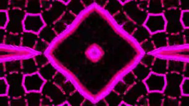 Psikedelik Kaleydoskop Patlaması simetrik kaleydoskop şekilleri patlıyor ve canlı renklerle beatendly döngülerde şekil değiştiriyor