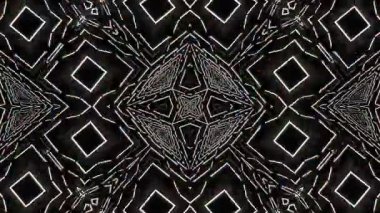 Psikedelik Kaleydoskop Patlaması simetrik kaleydoskop şekilleri patlıyor ve canlı renklerle beatendly döngülerde şekil değiştiriyor