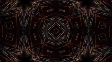 Psikedelik Kaleydoskop Patlaması simetrik kaleydoskop şekilleri patlıyor ve canlı renklerle beatendly döngülerde şekil değiştiriyor