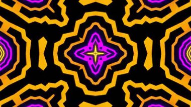 Psikedelik Kaleydoskop Patlaması simetrik kaleydoskop şekilleri patlıyor ve canlı renklerle beatendly döngülerde şekil değiştiriyor