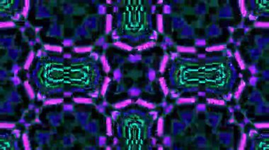 Psikedelik Kaleydoskop Patlaması simetrik kaleydoskop şekilleri patlıyor ve canlı renklerle beatendly döngülerde şekil değiştiriyor