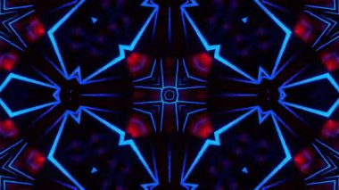 Psikedelik Kaleydoskop Patlaması simetrik kaleydoskop şekilleri patlıyor ve canlı renklerle beatendly döngülerde şekil değiştiriyor