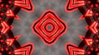 Psikedelik Kaleydoskop Patlaması simetrik kaleydoskop şekilleri patlıyor ve canlı renklerle beatendly döngülerde şekil değiştiriyor