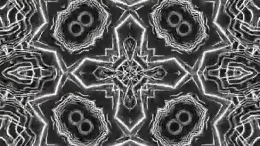 Psikedelik Kaleydoskop Patlaması simetrik kaleydoskop şekilleri patlıyor ve canlı renklerle beatendly döngülerde şekil değiştiriyor