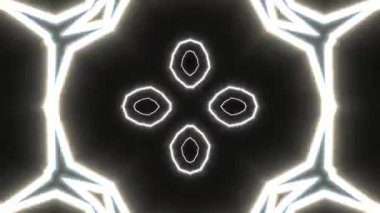 Psikedelik Kaleydoskop Patlaması simetrik kaleydoskop şekilleri patlıyor ve canlı renklerle beatendly döngülerde şekil değiştiriyor