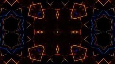 Psikedelik Kaleydoskop Patlaması simetrik kaleydoskop şekilleri patlıyor ve canlı renklerle beatendly döngülerde şekil değiştiriyor