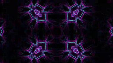 Psikedelik Kaleydoskop Patlaması simetrik kaleydoskop şekilleri patlıyor ve canlı renklerle beatendly döngülerde şekil değiştiriyor