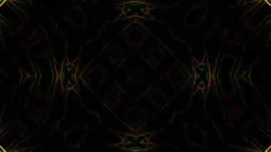 Psikedelik Kaleydoskop Patlaması simetrik kaleydoskop şekilleri patlıyor ve canlı renklerle beatendly döngülerde şekil değiştiriyor