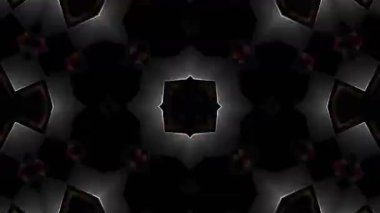 Psikedelik Kaleydoskop Patlaması simetrik kaleydoskop şekilleri patlıyor ve canlı renklerle beatendly döngülerde şekil değiştiriyor