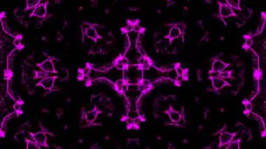 Psikedelik Kaleydoskop Patlaması simetrik kaleydoskop şekilleri patlıyor ve canlı renklerle beatendly döngülerde şekil değiştiriyor