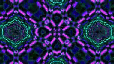 Psikedelik Kaleydoskop Patlaması simetrik kaleydoskop şekilleri patlıyor ve canlı renklerle beatendly döngülerde şekil değiştiriyor