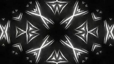 Psikedelik Kaleydoskop Patlaması simetrik kaleydoskop şekilleri patlıyor ve canlı renklerle beatendly döngülerde şekil değiştiriyor