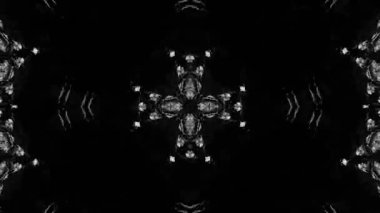 Psikedelik Kaleydoskop Patlaması simetrik kaleydoskop şekilleri patlıyor ve canlı renklerle beatendly döngülerde şekil değiştiriyor