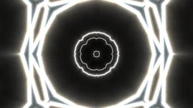 Psikedelik Kaleydoskop Patlaması simetrik kaleydoskop şekilleri patlıyor ve canlı renklerle beatendly döngülerde şekil değiştiriyor