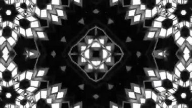 Psikedelik Kaleydoskop Patlaması simetrik kaleydoskop şekilleri patlıyor ve canlı renklerle beatendly döngülerde şekil değiştiriyor