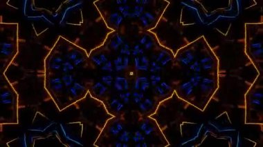 Psikedelik Kaleydoskop Patlaması simetrik kaleydoskop şekilleri patlıyor ve canlı renklerle beatendly döngülerde şekil değiştiriyor