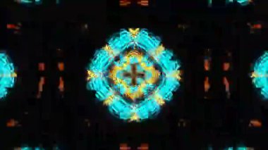 Psikedelik Kaleydoskop Patlaması simetrik kaleydoskop şekilleri patlıyor ve canlı renklerle beatendly döngülerde şekil değiştiriyor