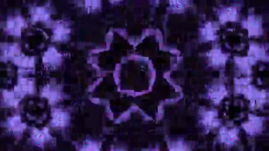 Psikedelik Kaleydoskop Patlaması simetrik kaleydoskop şekilleri patlıyor ve canlı renklerle beatendly döngülerde şekil değiştiriyor