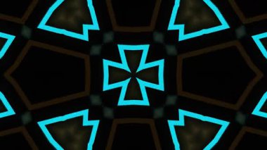 Psikedelik Kaleydoskop Patlaması simetrik kaleydoskop şekilleri patlıyor ve canlı renklerle beatendly döngülerde şekil değiştiriyor